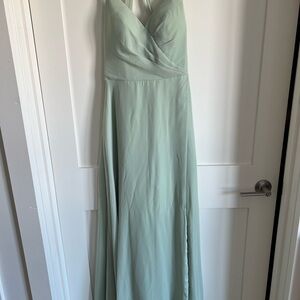 Azazie Davis Dusty Sage Bridesmaid Gown